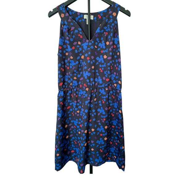 Loft 12P Lined Sleeveless Dress - Blue Floral Petite - Excellent Condition - Picture 1 of 8